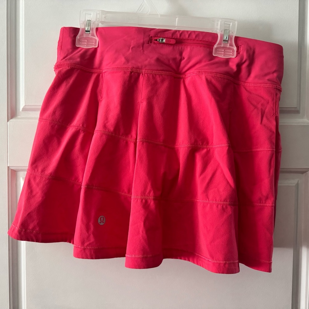 Lululemon Pace Rival mid-rise Hot Pink Athletic Skirt with built in shorts